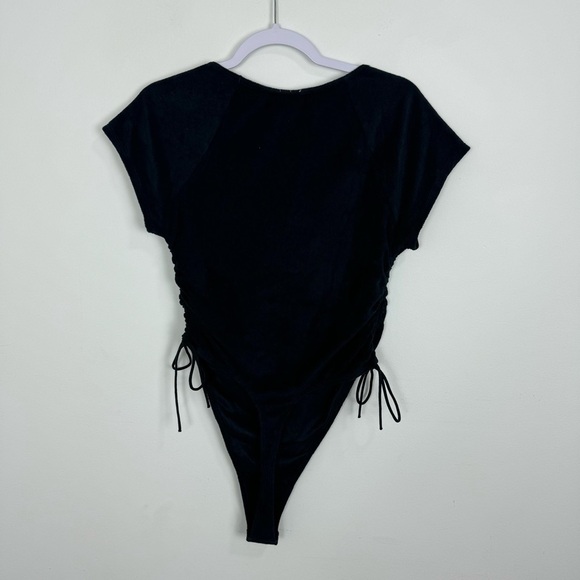 Savage X Fenty 70s Ruched Terry Thong Teddy Bodysuit Black Size XL NWT - Picture 5 of 12